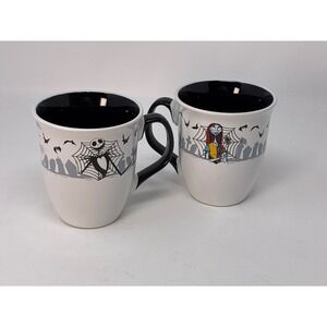 NWOT Zak Designs Nightmare Before Christmas Mug Set 15oz White Jack Sally